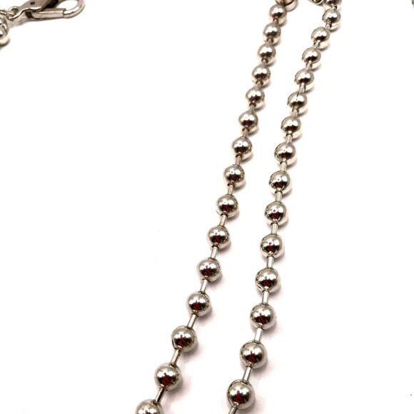 Double Layer Metal Beaded Wallet Or Pants Chain 22 Inches Long - Picture 4 of 9